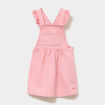 Robe salopette &agrave; volants rose b&eacute;b&eacute; fille