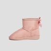 Bottines fourrées noeud effet satin rose fille