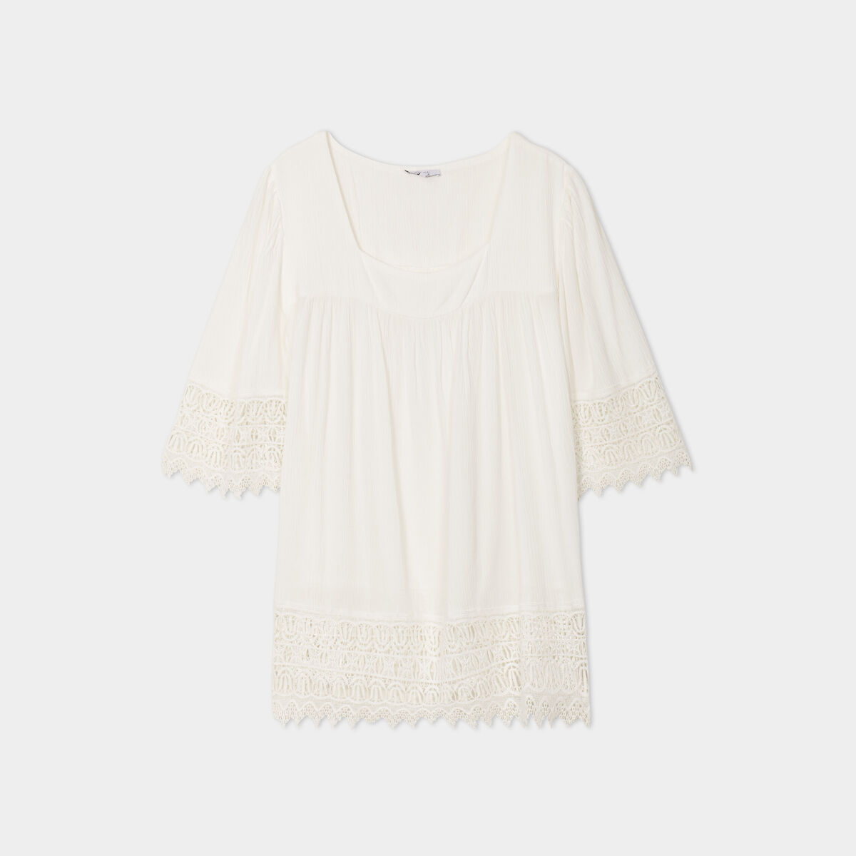 Blouse manches courtes blanc femme grande taille