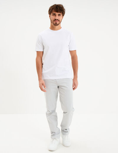 Pantalon chino droit stretch gris clair homme