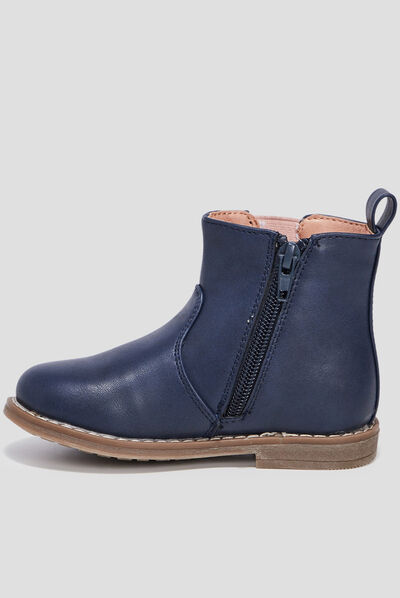 Bottines zippées bleu marine fille
