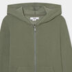 Sweat zipp&eacute; &agrave; capuche molleton vert kaki gar&ccedil;on