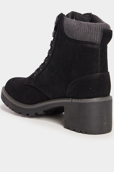 Bottines &agrave; talons et lacets noir femme