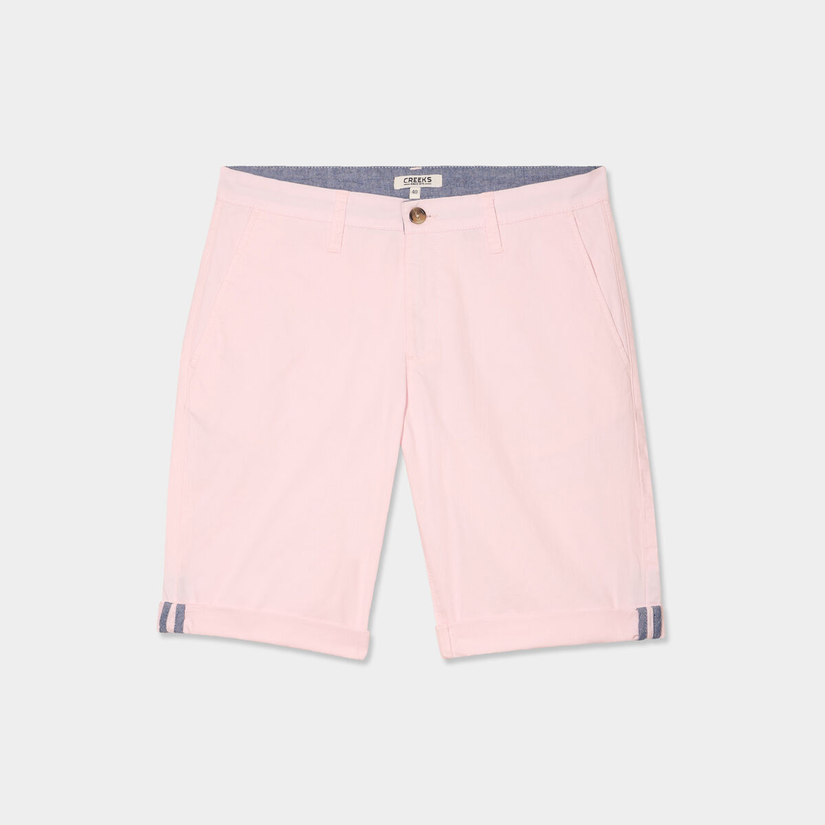 Bermuda short chino straight stretch rose homme