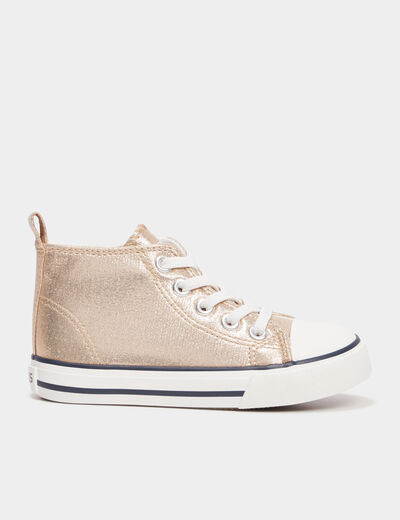 Tennis montantes en toile Creeks jaune or fille