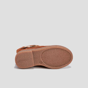 Bottes en cuir empiècement coeur camel fille