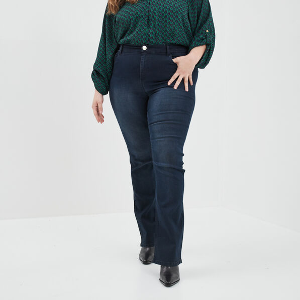 jeans bootcut 78eme modavista denim blue black femmegt Jeans bootcut 7/8ème Modavista denim blue black femme grande taille