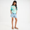 Short en jean avec ceinture noeud taille denim triple stone fille