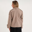 Manteau court boutonn&eacute; beige femme