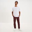 Pantalon chino droit stretch prune homme