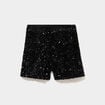 Short &agrave; sequins taille &eacute;lastiqu&eacute;e noir femme
