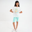 Ensemble 2 pièces avec cycliste coton blanc fille