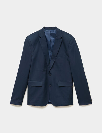Veste blazer costume manches longues bleu marine homme