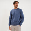 Sweat molleton col rond bleu lavande homme