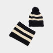 Ensemble tour de cou et bonnet noir gar&ccedil;on