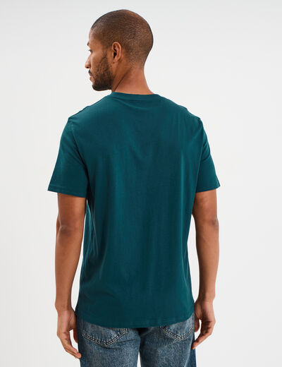T-shirt droit manches courtes coton bleu canard homme