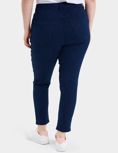 Jegging avec passants taille haute denim blue black femme grande taille