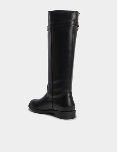 Bottes hautes avec boucles noir femme