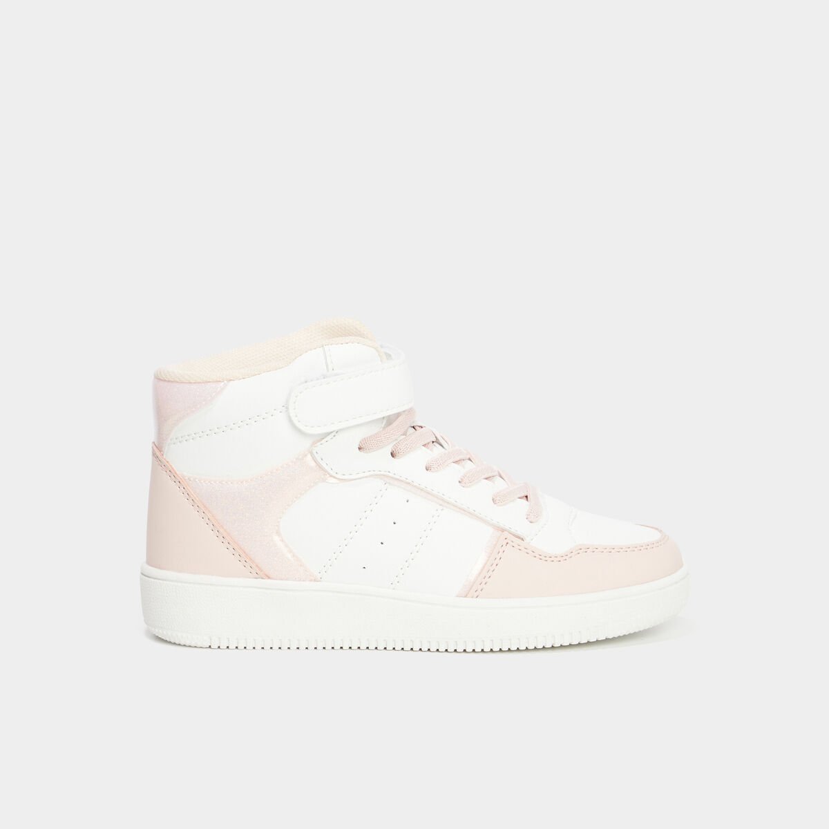Baskets montantes à scratchs Iconic rose corail fille