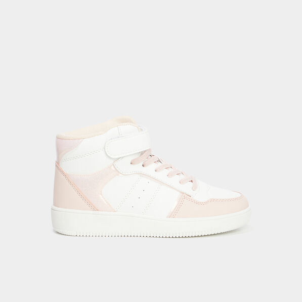 Baskets montantes à scratchs Iconic rose corail fille