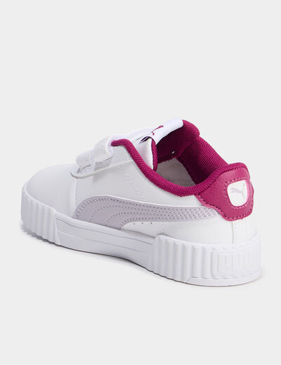 Tennis basses à scratchs Puma Carina violet fille
