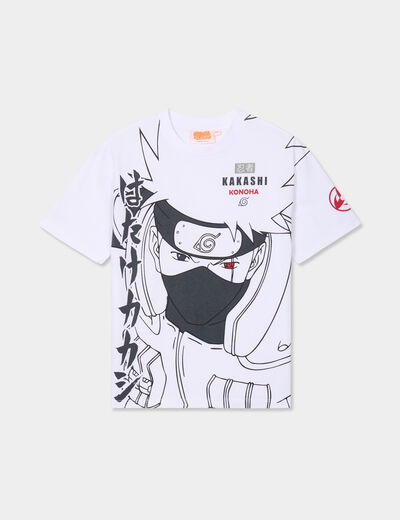 T-shirt manches courtes Naruto Kakashi blanc garçon