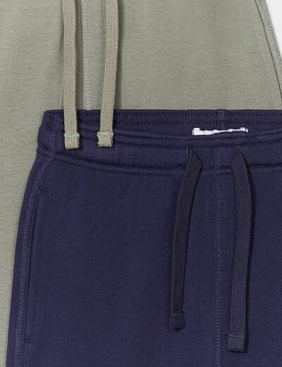 Lot 2 shorts de jogging à coulisse vert kaki garçon