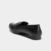 Mocassins bout carré noir femme