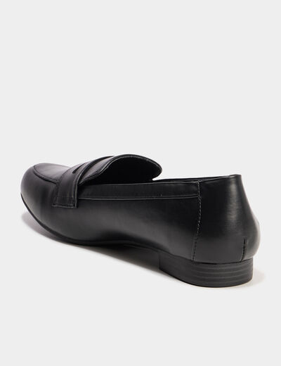 Mocassins bout carré noir femme