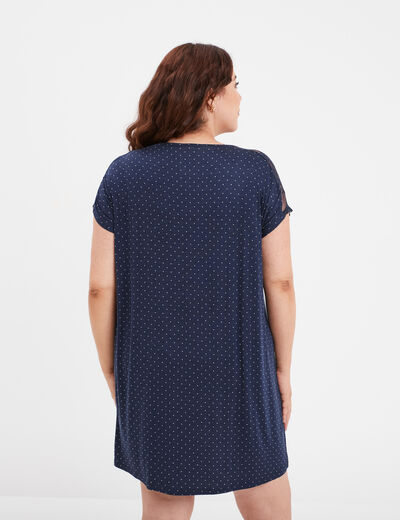 Chemise de nuit manches courtes bleu femme grande taille