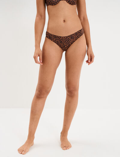 Culotte microfibre sans coutures marron femme