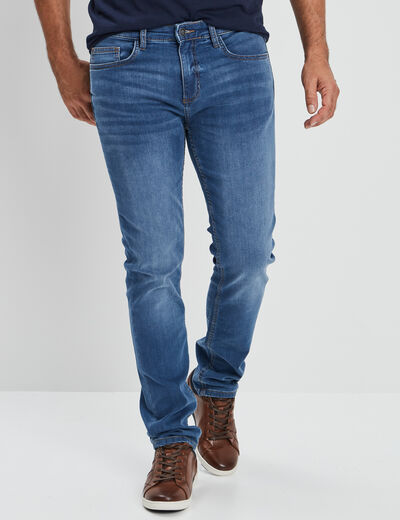Jean stretch coupe slim denim double stone homme