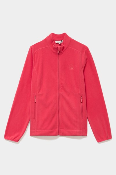 Veste polaire zipp&eacute; manches longues rose femme
