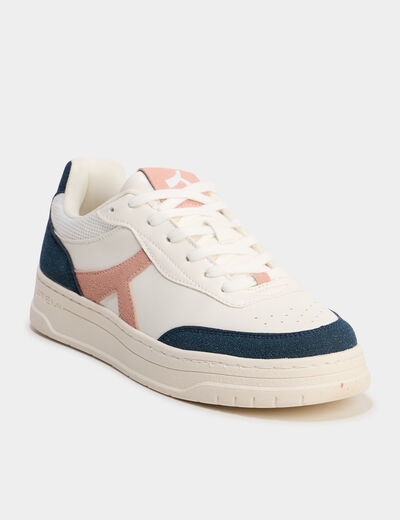 Tennis basses &agrave; lacets bleu femme