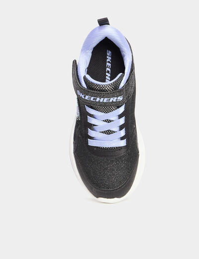 Baskets running à scratchs Skechers noir fille