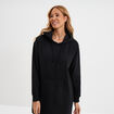 Robe sweat &agrave; capuche noir femme