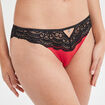 Culotte avec micro dentelle rouge femme