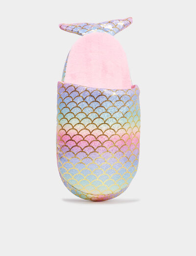 Chaussons mules à paillettes multicolore fille
