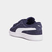 Tennis basses à scratchs en cuir Puma bleu marine garçon