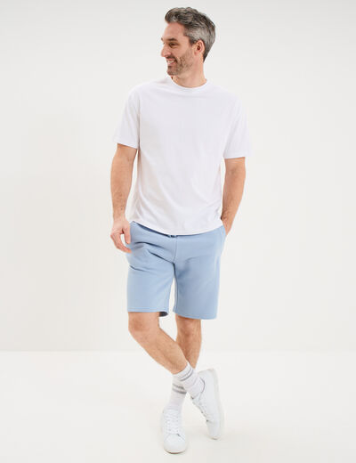 Short jogging molleton droit bleu ciel homme