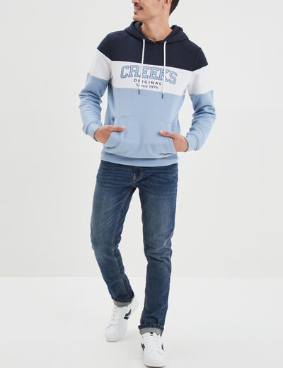 Sweat à capuche hoodie Creeks bleu ciel homme