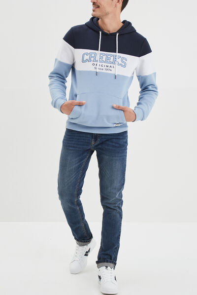 Sweat à capuche hoodie Creeks bleu ciel homme