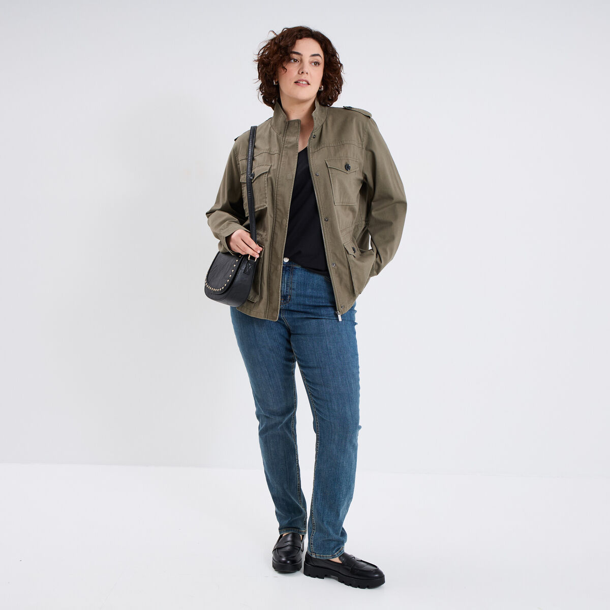 Débardeur ajusté sans manches coton noir femme grande taille