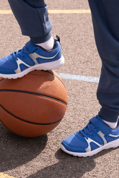 Baskets running à scratchs Rexited bleu garçon