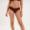 Bas de maillot de bain effet torsad&eacute; marron femme