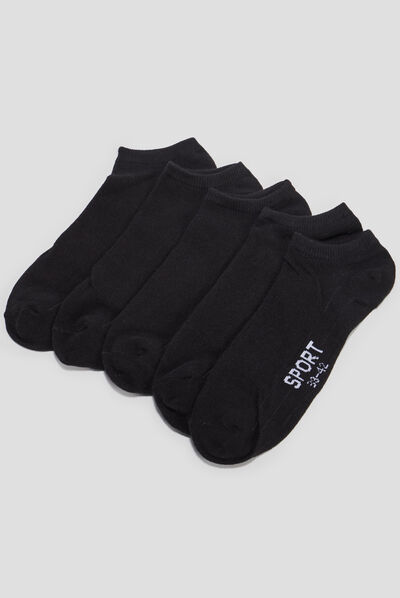 Lot 5 paires de socquettes noir homme