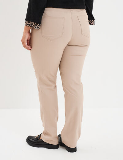 Pantalon straight taille haute Modavista sable femme grande taille