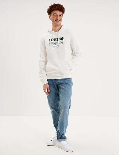 Sweat hoodie molleton Creeks blanc homme