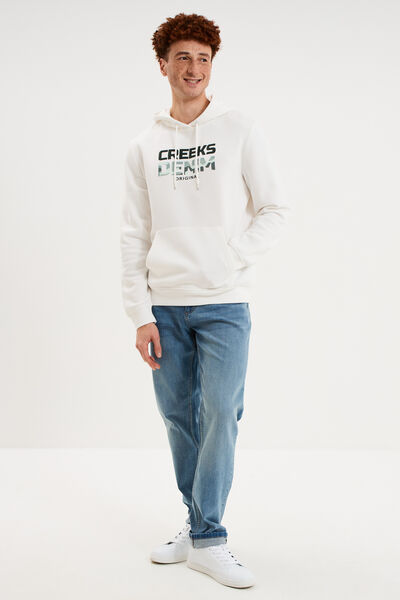 Sweat hoodie molleton Creeks blanc homme