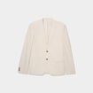Veste blazer droite courte lin mélangé gris clair homme